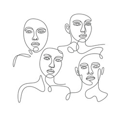 Black woman face line art in minimalist vector style, elegant contouring lines — perfect for beauty salons, logo design, cosmetic branding, and stylish female illustration projects.