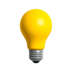 Shiny yellow lightbulb, fully rendered, isolated on black background