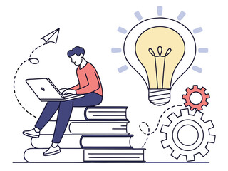 Online Education and Innovation Concept Illustration