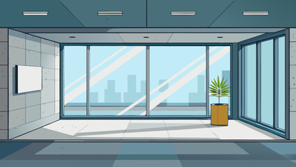 Empty office space with city view vector