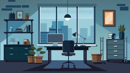 Illustration of a modern office space