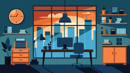 Illustration of a modern office interior