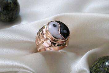 Golden Yin Yang Ring