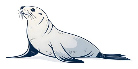 Stylized Sea Lion Graphic