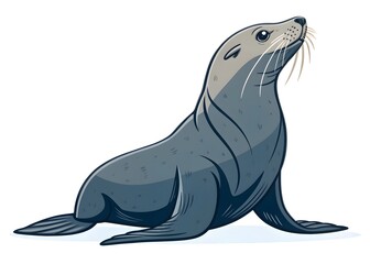  Stylized Sea Lion Graphic