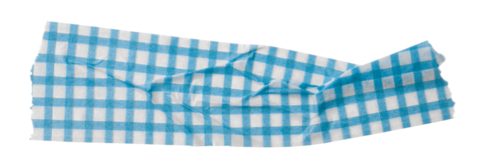light blue patterned sticker paper tape isolated on transparent background