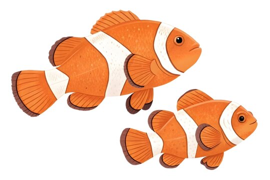 Stylized Clownfish Pair Illustration