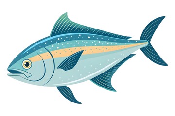  Stylized Blue Fish Graphic Illustration