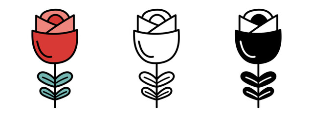 Isolated vector illustration of rose flower