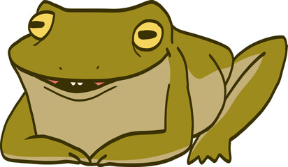 Cartoon Illustration of a Calm Frog