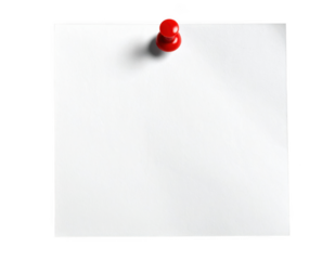 Blank note paper with push pintransparent