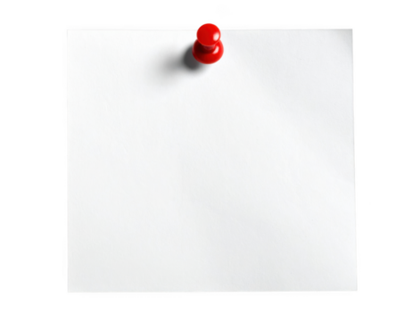 Blank note paper with push pintransparent