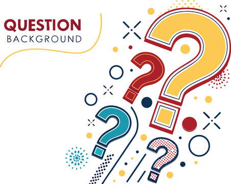Colorful question marks on white background
 - Powered by Adobe