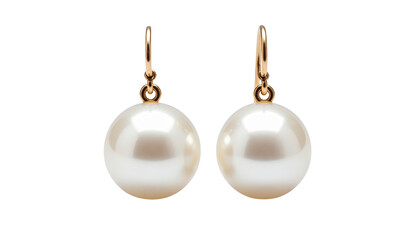 Pearl earrings duo jewelry set isolated on transparent background