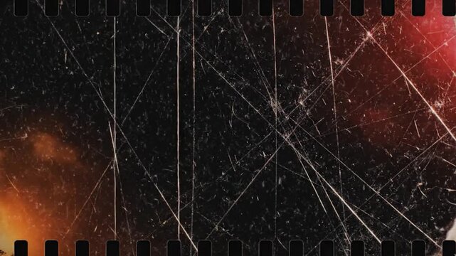 Old Film Damage Effect with Burn Marks, Flicker, Dust, and Scratches &ndash; Authentic Vintage Overlay for Movie Editing and Retro Projects