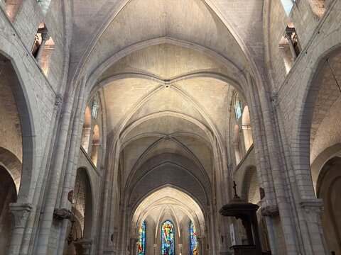 Vaulted Gothic ceiling inside a church