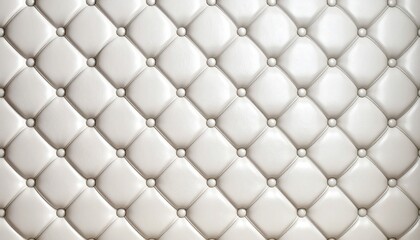 Tufted cream leather upholstery with diamond button pattern.