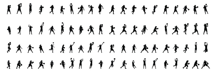 Fototapeta premium 80 Icon Set Basketball Women Player Silhouette Collection