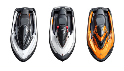 Jet ski set for beach vacation and water sport isolated on transparent background PNG
