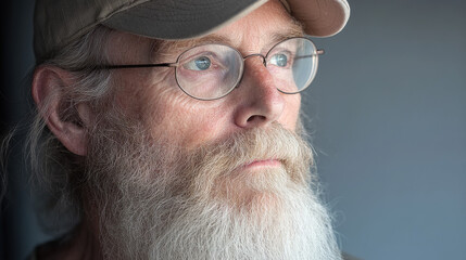 Experienced Wisdom Bearded elder man