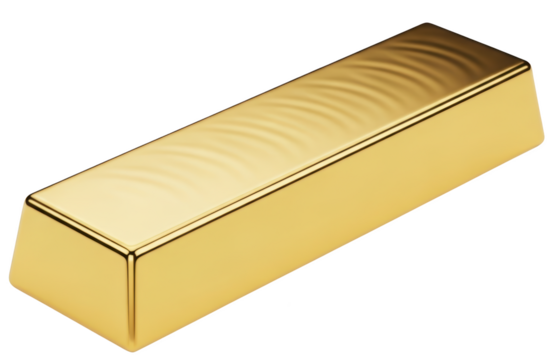 Polished metallic gold bar a symbol of wealth and value with subtle surface textures and reflections isolate bullion precious metal luxury finance investment