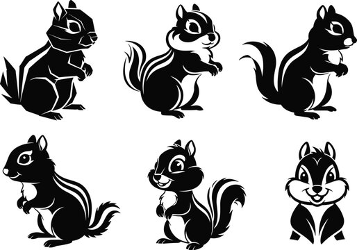 chipmunk cartoon outline