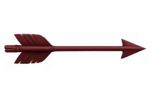 Red arrow pointing right, symbolizing direction, achievement, progress, and various abstract concepts like love or guidance