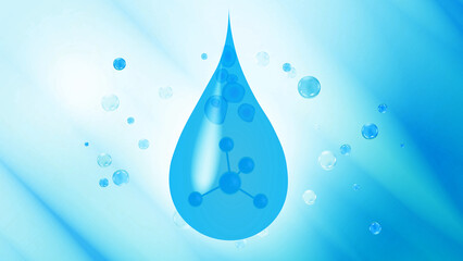 Fototapeta premium Water Drop with Molecular Structure Concept