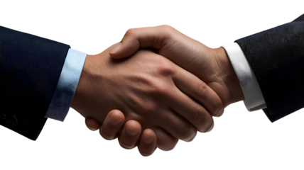 白背景に握手の切り抜き素材