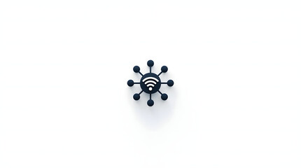 Abstract black starburst with central wi fi symbol