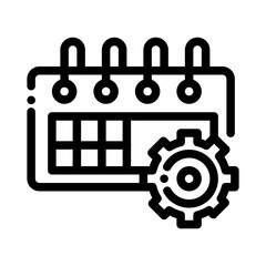 icon schedule management with style outline