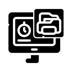 icon work deadline with style glyph