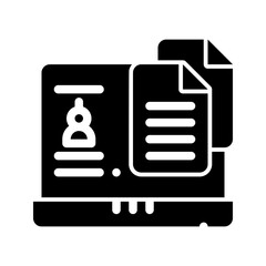 icon online study with style glyph