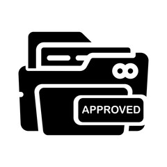 icon approved folder with style glyph