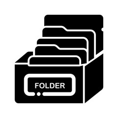 icon file folder with style glyph
