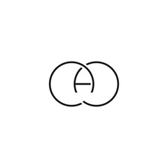 initial A with double circle, simple letter A logo