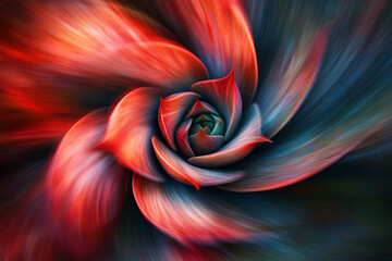 A spiral succulent with a motion blur effect, creating a vortex illusion