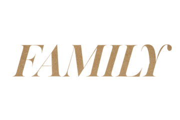 Brown paper typography text family isolated on transparent background