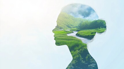 The silhouette of the fusion of nature and avatar