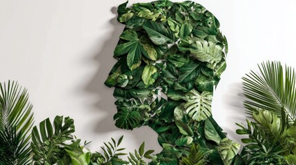 The silhouette of the fusion of nature and avatar