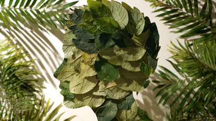 The silhouette of the fusion of nature and avatar