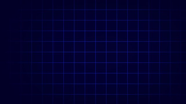 Abstract grid Line, blue straight lines on black background. Horizontal grids move background animation loop.