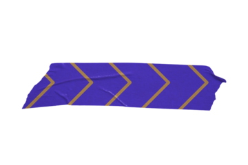 Ripped torn paper adhesive purple pattern washi tape on transparent background