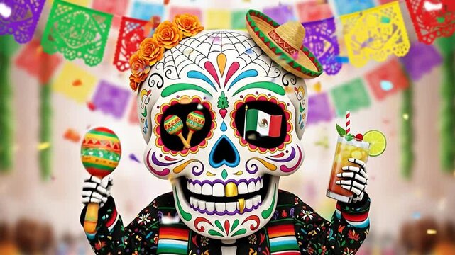 Celebrate Cinco de Mayo Day of the Dead with vibrant Mexican skull designs