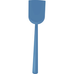 Simple blue spatula on a transparent background highlighting its clean design and kitchen utility