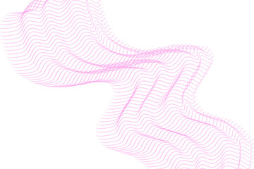 Abstract pink wavy lines pattern isolated on transparent background for backdrop