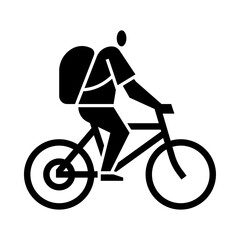 Obraz premium cycling glyph icon. bicycle illustration.