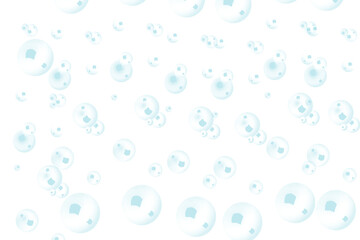 Light blue bubbles floating on transparent background isolated on transparent background