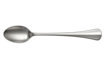 Metal spoon isolated on transparent background illustrating cutlery, tableware, kitchen utensils, and serving tools