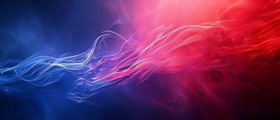 Abstract swirling vibrant red and blue smoke or light trails creating a dynamic energetic background.